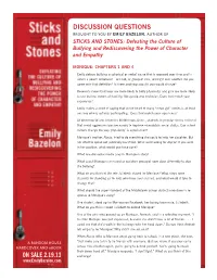 Sticksstones DISCUSSION QUESTIONS.Indd