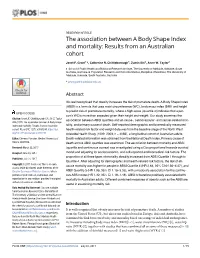 The Association Between a Body Shape Index and Mortality: Results from an Australian Cohort