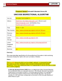 UAX #9: Unicode Bidirectional Algorithm