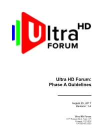 UHD Phase a Guidelines