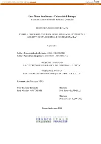 Università Di Bologna in Cotutela Con Université Paris Est (Francia)