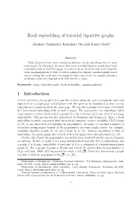 Book Embedding of Toroidal Bipartite Graphs