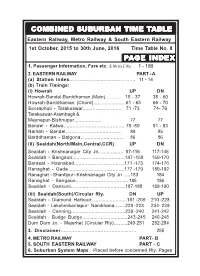 Combined Sub Combined Suburban Time Table Page