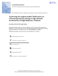 Governing the Ungovernable? Reflections on Informal Gemstone Mining in High-Altitude Borderlands of Gilgit-Baltistan, Pakistan