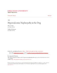 Hypercalcemic Nephropathy in the Dog Ellen H