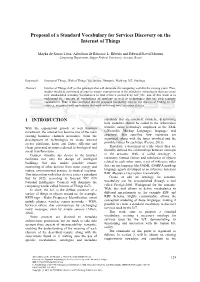 Proposal of a Standard Vocabulary for Services Discovery on the Internet of Things