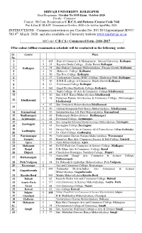 SU/Appointment /RVC/ 503 6 Th March 2020 and Also Available on University Website