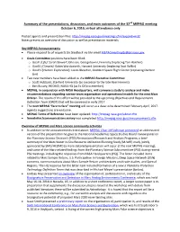 Summary of the Presentations, Discussion, and Main Outcomes of the 32Nd MEPAG Meeting October 6, 2016; Virtual Attendance Only