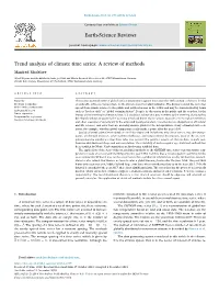 Trend Analysis of Climate Time Series a Review of Methods