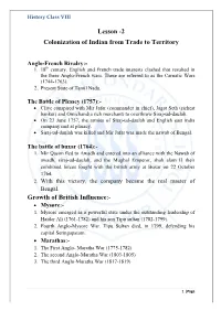2 Colonization of Indian from Trade to Territory Growth of British Influence