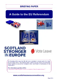 A Guide to the EU Referendum