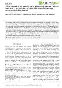 Comparative Study of Two Coniferous Species (Pinus Pinaster Aiton and Cupressus Sempervirens L
