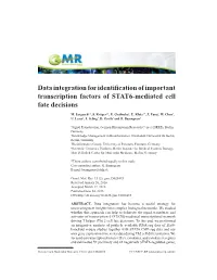 Data Integration for Identification of Important Transcription Factors of STAT6-Mediated Cell Fate Decisions