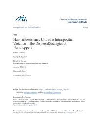 Habitat Persistence Underlies Intraspecific Variation in the Dispersal Strategies of Planthoppers Robert F