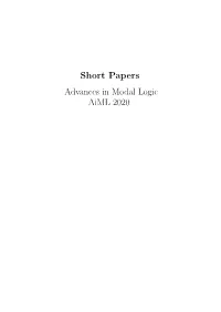 Short Papers Advances in Modal Logic Aiml 2020 Ii