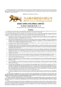 Web Proof Information Pack of MGM