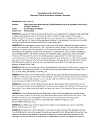 2018 Synod Resolutions