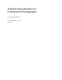 A Brief Introduction to Constructed Languages
