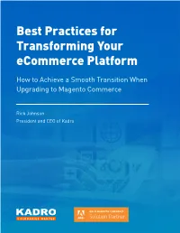 Best Practices for Transforming Your Ecommerce Platform