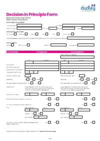 Decision in Principle Form Please Print Clearly Using CAPITALS (Please Answer ALL Questions) Intermediary to Complete