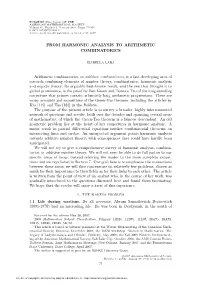 From Harmonic Analysis to Arithmetic Combinatorics