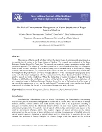 International Journal of Multicultural and Multireligious Understanding the Role of Environmental Management on Visitor Satisfac