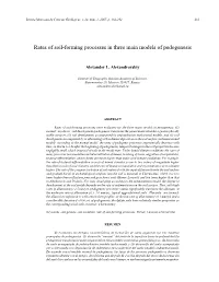 Rates of Soil-Forming Processes in Three Main Models of Pedogenesis