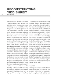 Reconstructing Yiddishkeit 12 Ben Weiner