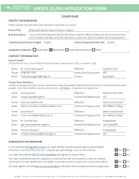 Under $5,000 Application Form