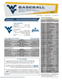 2019 Schedule