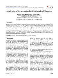 Application of the P-Median Problem in School Allocation