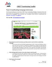 FIRST® Fundraising Toolkit