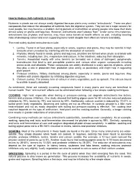 How to Reduce Anti-Nutrients in Foods Nutrients in Plants Are Not Always