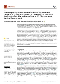 Immunogenicity Assessment of Different Segments and Domains Of