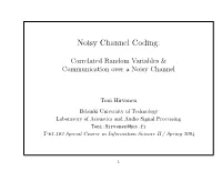 Noisy Channel Coding
