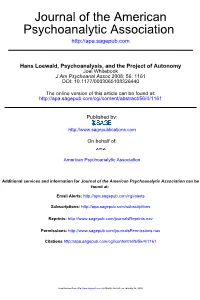 Psychoanalytic Association Journal of the American