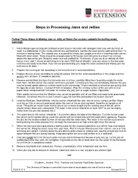 Steps in Processing Jams and Jellies