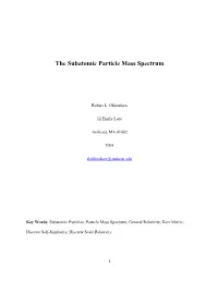 The Subatomic Particle Mass Spectrum