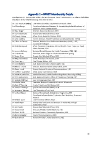Appendix 1 – NPHET Membership Details Membership at a Point in Time Reflects the Work Ongoing