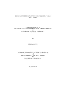 Design Methods for Planar and Spatial Deployable Structures
