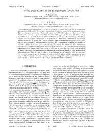 Doping Properties of C, Si, and Ge Impurities in Gan and Aln