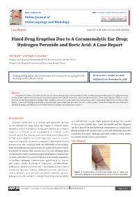 Fixed Drug Eruption Due to a Cerumenolytic Ear Drop; Hydrogen Peroxide and Boric Acid: a Case Report