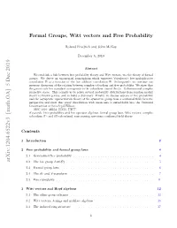 Formal Groups, Witt Vectors and Free Probability