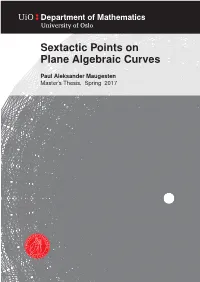 Sextactic Points on Plane Algebraic Curves