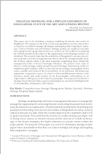 Strategic Modeling for a Private University of Bangladesh State Of