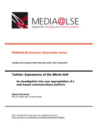 Twitter: Expressions of the Whole Self