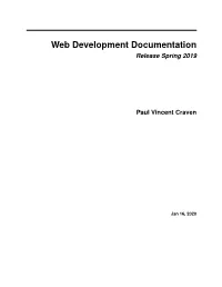 Web Development Documentation Release Spring 2019