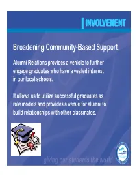 Alumni Relations Provides a Vehicle to Further Engage Graduates Who Have a Vested Interest in Our Local Schools