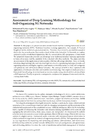 Assessment of Deep Learning Methodology for Self-Organizing 5G Networks