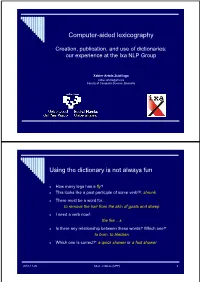 Computer-Aided Lexicography